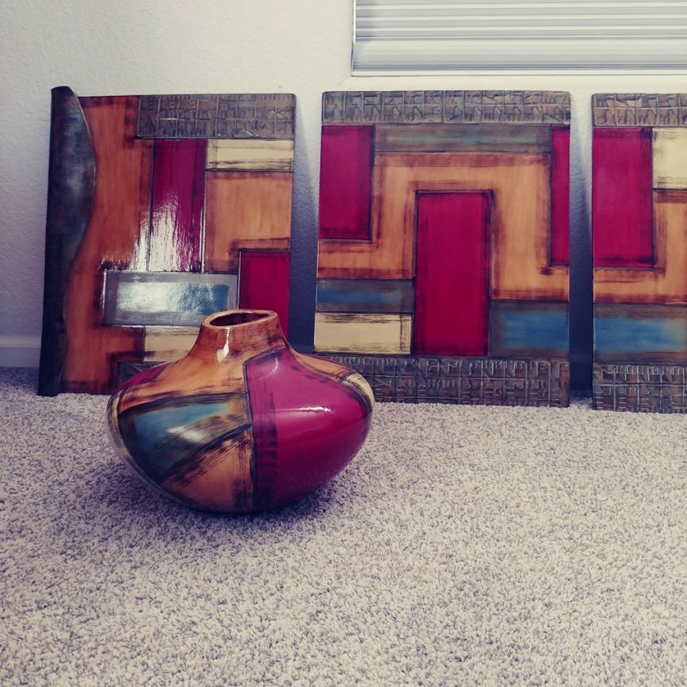 Southwestern Wall Art and Matching Pot